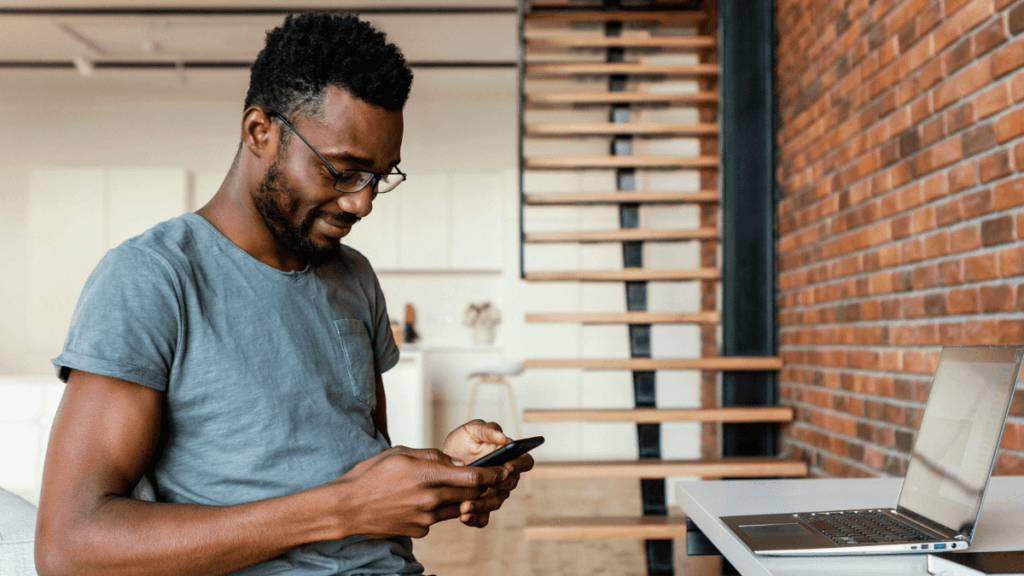 Professional using LinkedIn to connect with recruiters